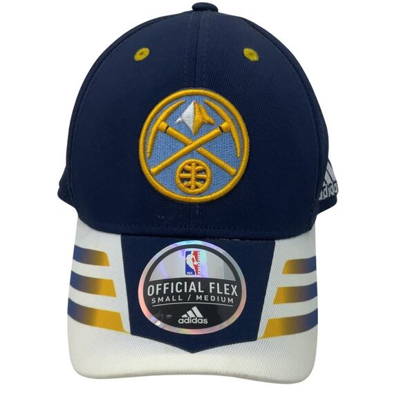 NWT Adidas NBA Denver Nuggets Men's S Blue/Gold Baseball Cap Polyester - Picture 1 of 7